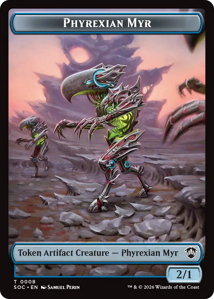 Elemental (0021) // Phyrexian Myr Double-Sided Token [Secrets of Strixhaven Commander Tokens] | Magic Magpie