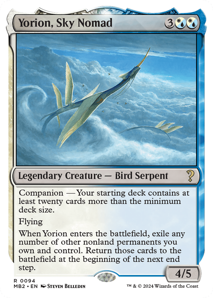 Yorion, Sky Nomad (White Border) [Mystery Booster 2] | Magic Magpie