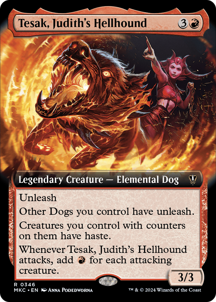 Tesak, Judith's Hellhound (Extended Art) [Murders at Karlov Manor Commander] | Magic Magpie
