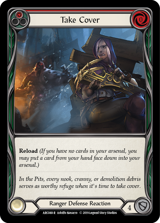 Take Cover (Red) [ARC048-R] (Arcane Rising)  1st Edition Rainbow Foil | Magic Magpie