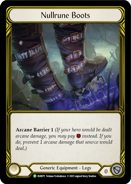 Nullrune Boots (Golden) [FAB071] (Promo)  Cold Foil | Magic Magpie