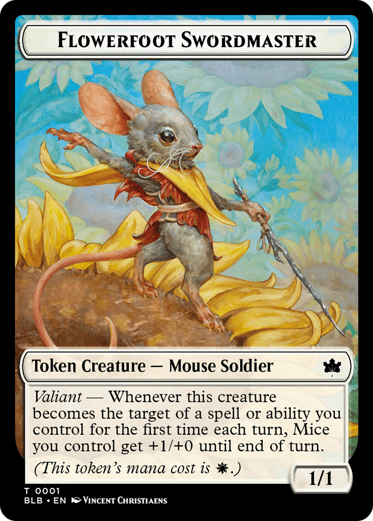 Rabbit // Flowerfoot Swordmaster Double-Sided Token [Bloomburrow Tokens] | Magic Magpie