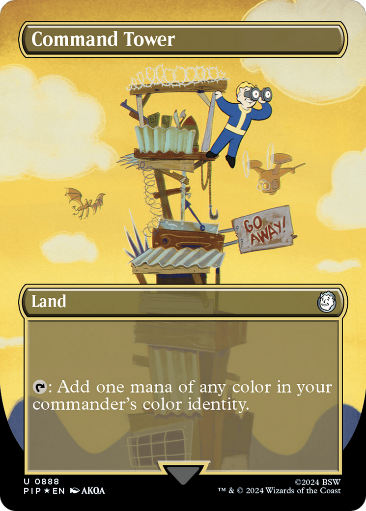 Command Tower (Borderless) (Surge Foil) [Fallout] | Magic Magpie