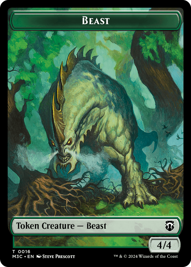 Elephant (Ripple Foil) // Beast (0016) Double-Sided Token [Modern Horizons 3 Commander Tokens] | Magic Magpie