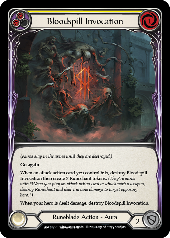 Bloodspill Invocation (Yellow) [ARC107-C] (Arcane Rising)  1st Edition Normal | Magic Magpie