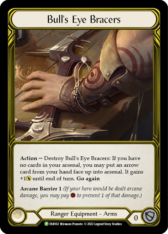 Bull's Eye Bracers (Golden) [FAB102] (Promo)  Cold Foil | Magic Magpie