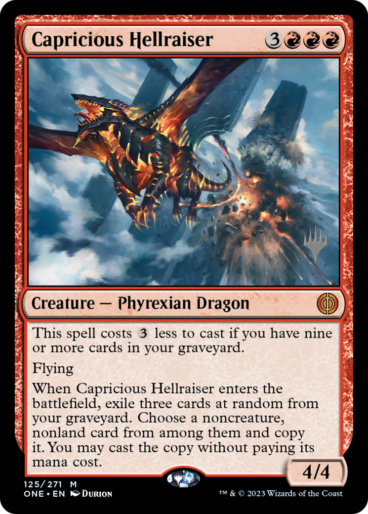 Capricious Hellraiser (Promo Pack) [Phyrexia: All Will Be One Promos] | Magic Magpie