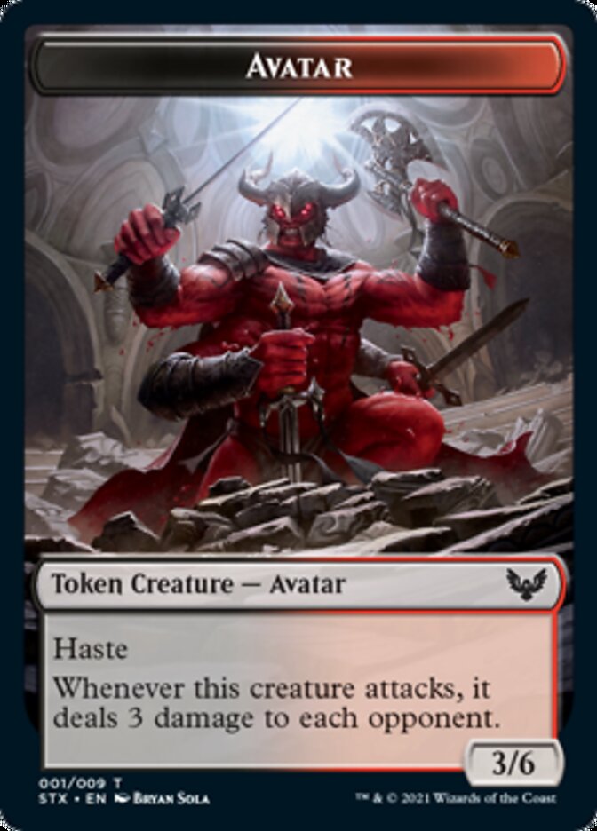 Elemental // Avatar Double-Sided Token [Strixhaven: School of Mages Tokens] | Magic Magpie