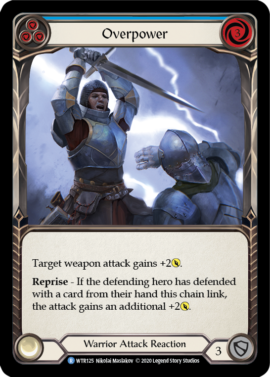 Overpower (Blue) [U-WTR125] (Welcome to Rathe Unlimited)  Unlimited Rainbow Foil | Magic Magpie