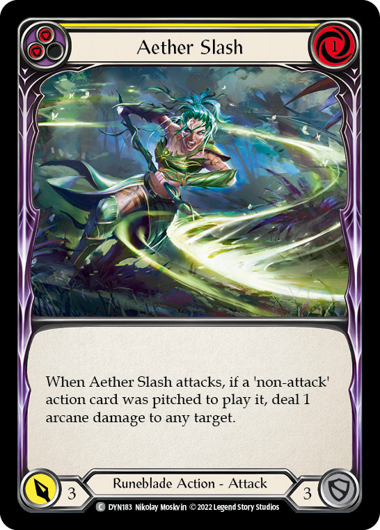 Aether Slash (Yellow) [DYN183] (Dynasty)  Rainbow Foil | Magic Magpie