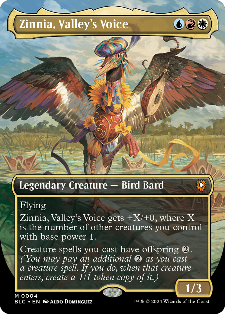 Zinnia, Valley's Voice (Borderless) [Bloomburrow Commander] | Magic Magpie