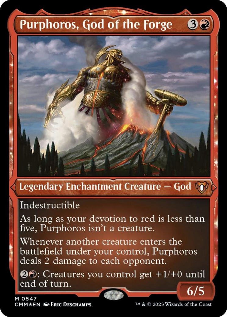 Purphoros, God of the Forge (Foil Etched) [Commander Masters] | Magic Magpie