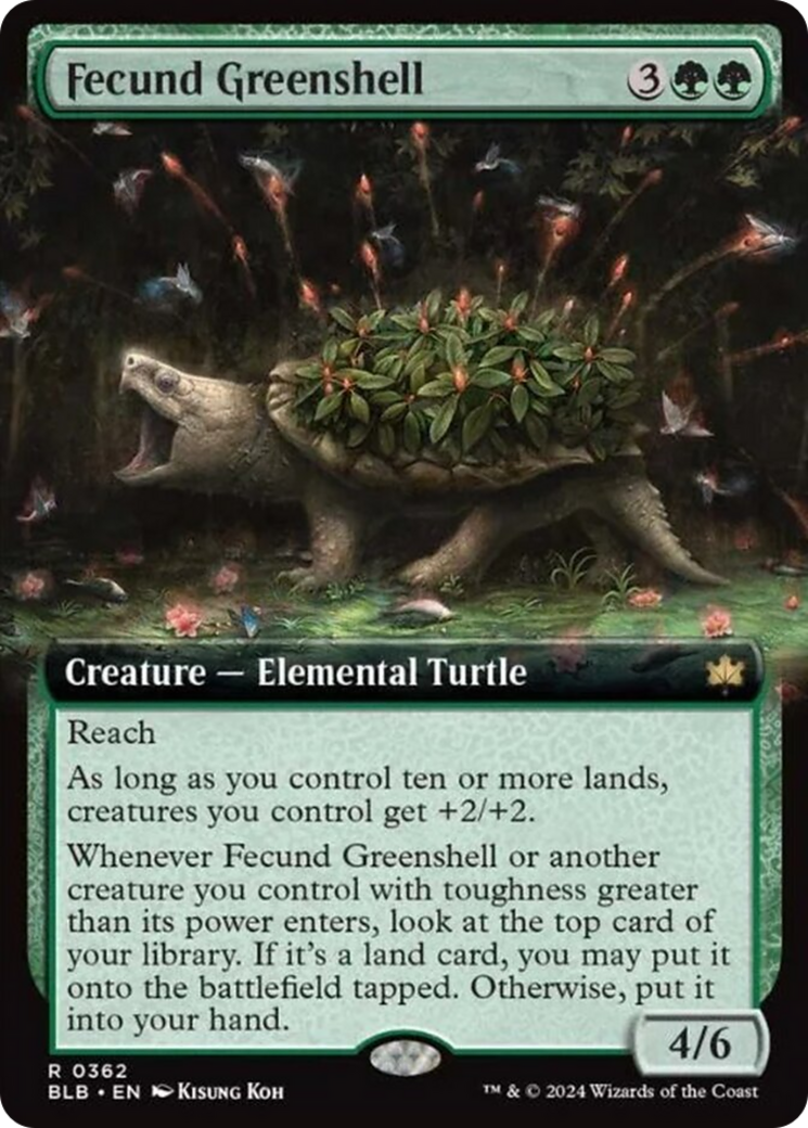 Fecund Greenshell (Extended Art) [Bloomburrow] | Magic Magpie