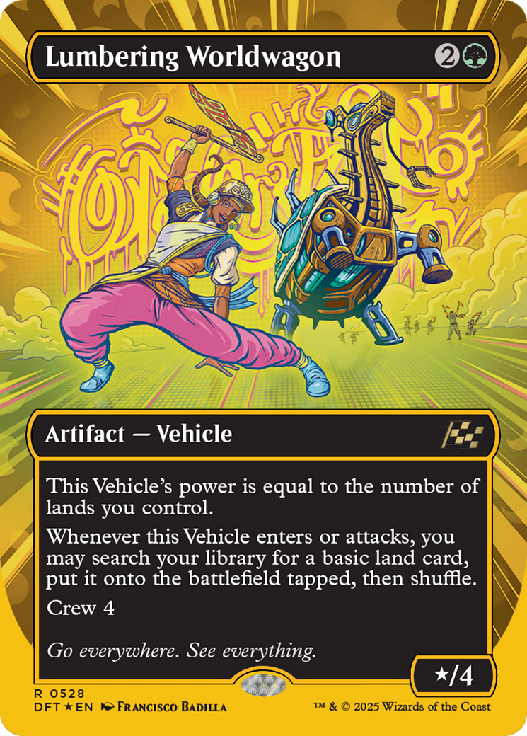 Lumbering Worldwagon (Borderless) (First-Place Foil) [Aetherdrift] | Magic Magpie