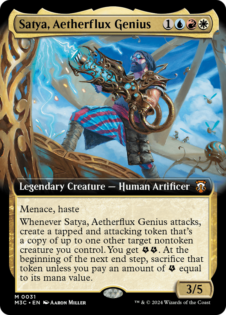 Satya, Aetherflux Genius (Extended Art) [Modern Horizons 3 Commander] | Magic Magpie