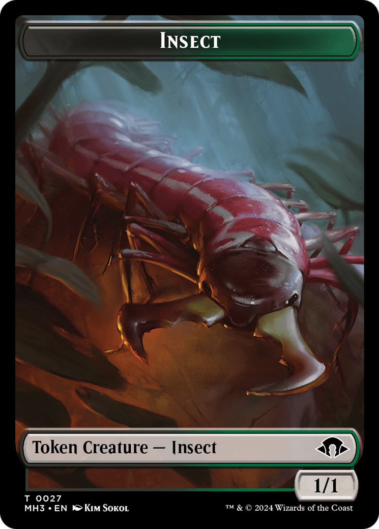 Zombie // Insect (0027) Double-Sided Token [Modern Horizons 3 Tokens] | Magic Magpie