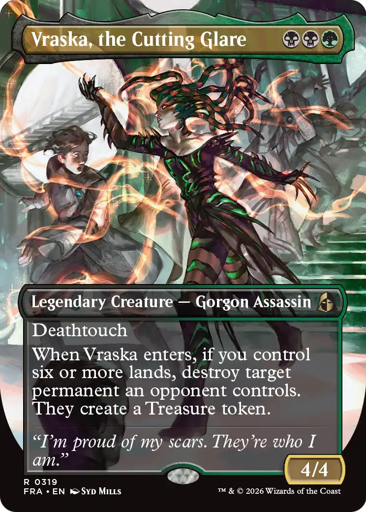 Vraska, the Cutting Glare (Borderless) [Reality Fracture] | Magic Magpie