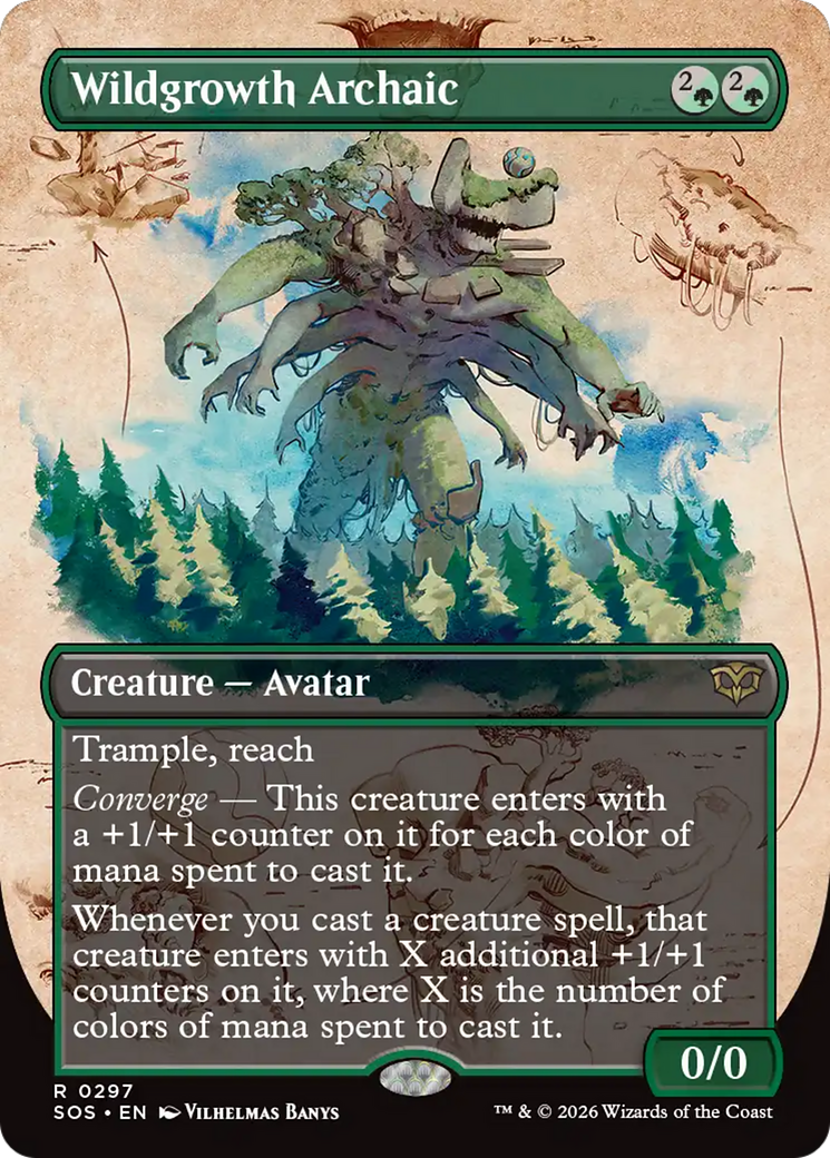 Wildgrowth Archaic (Borderless) [Secrets of Strixhaven] | Magic Magpie