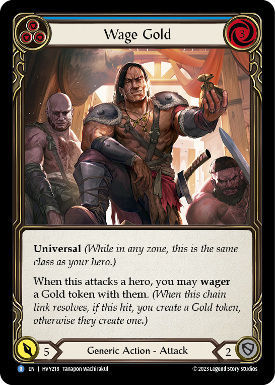 Wage Gold (Blue) [HVY218] (Heavy Hitters)  Rainbow Foil | Magic Magpie