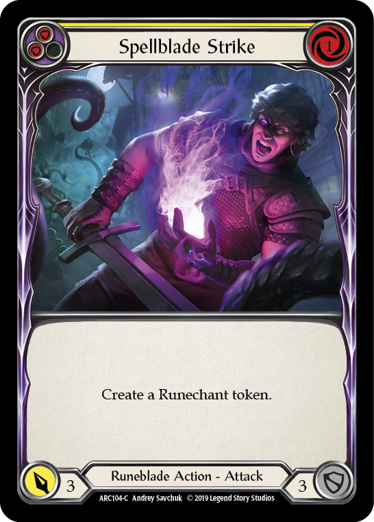 Spellblade Strike (Yellow) [ARC104-C] (Arcane Rising)  1st Edition Rainbow Foil | Magic Magpie