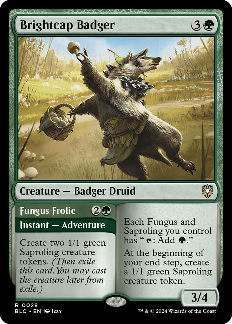 Brightcap Badger // Fungus Frolic [Bloomburrow Commander] | Magic Magpie