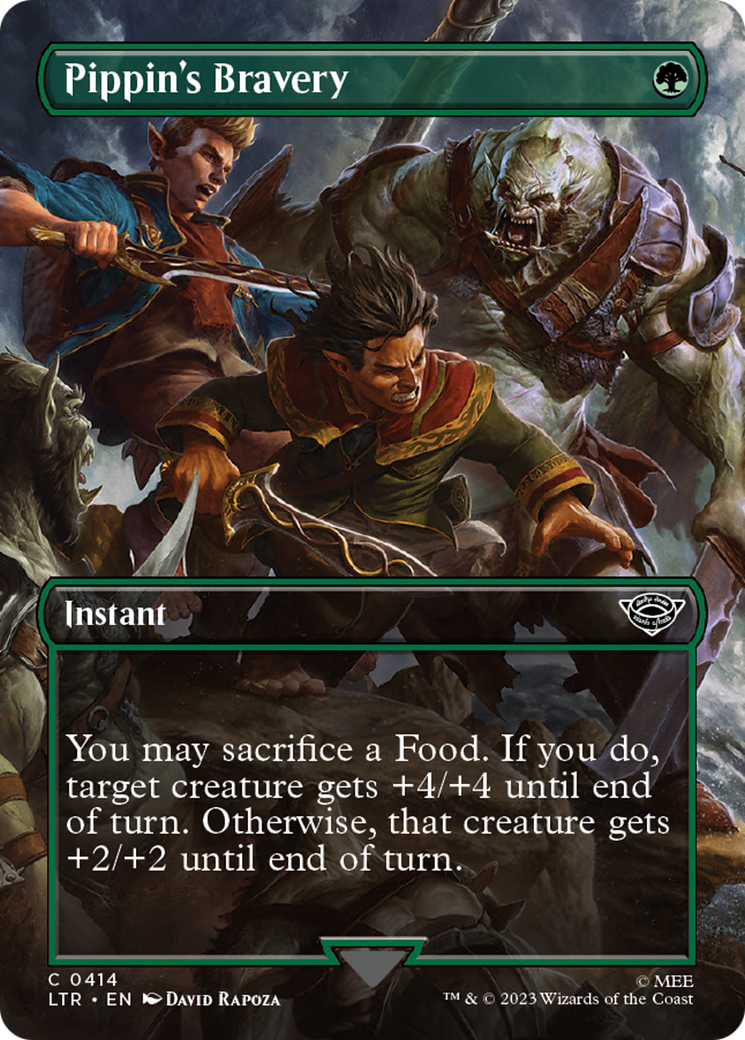 Pippin's Bravery (Borderless Alternate Art) [The Lord of the Rings: Tales of Middle-Earth] | Magic Magpie