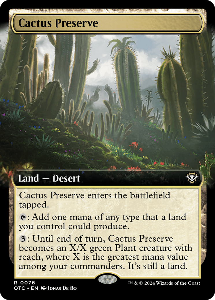 Cactus Preserve (Extended Art) [Outlaws of Thunder Junction Commander] | Magic Magpie