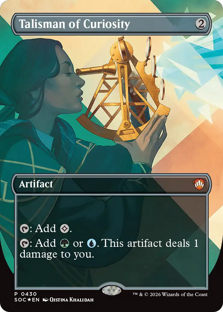 Talisman of Curiosity (Borderless) [Secrets of Strixhaven Commander] | Magic Magpie
