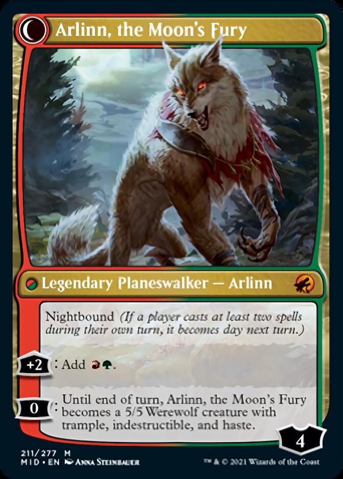 Arlinn, the Pack's Hope // Arlinn, the Moon's Fury [Innistrad: Midnight Hunt] | Magic Magpie