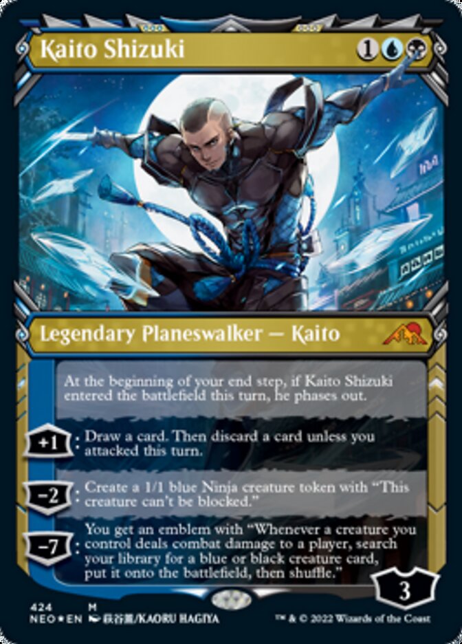 Kaito Shizuki (Showcase) (Foil Etched) [Kamigawa: Neon Dynasty] | Magic Magpie