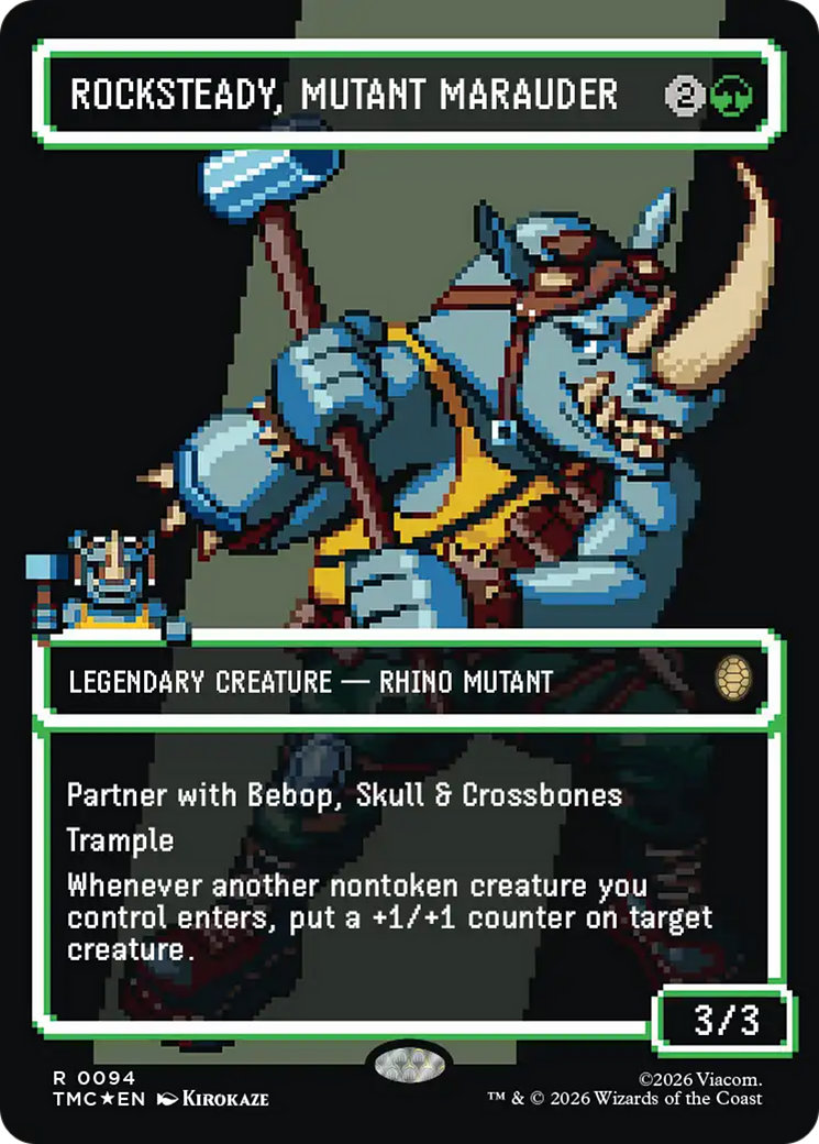 Rocksteady, Mutant Marauder (Borderless) (Surge Foil) [Teenage Mutant Ninja Turtles Commander] | Magic Magpie