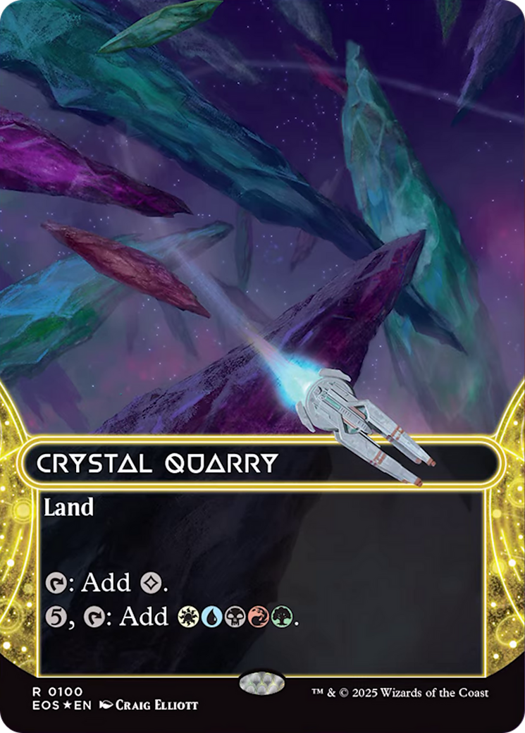 Crystal Quarry (0100) (Borderless) (Galaxy Foil) [Edge of Eternities: Stellar Sights] | Magic Magpie