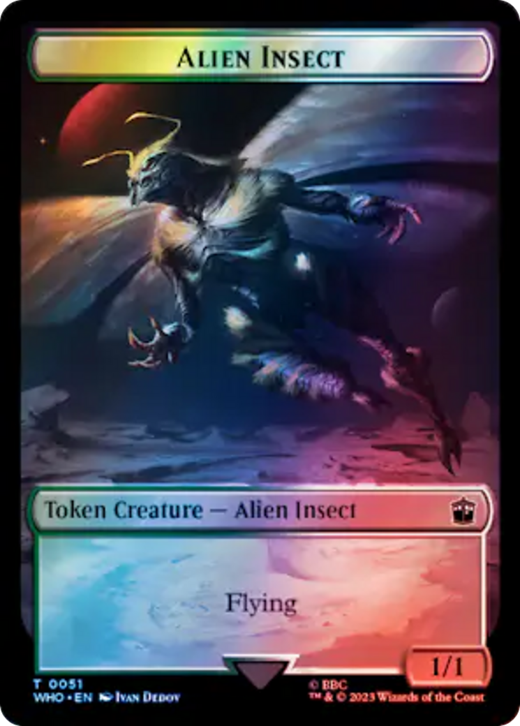 Dalek // Alien Insect Double-Sided Token (Surge Foil) [Doctor Who Tokens] | Magic Magpie