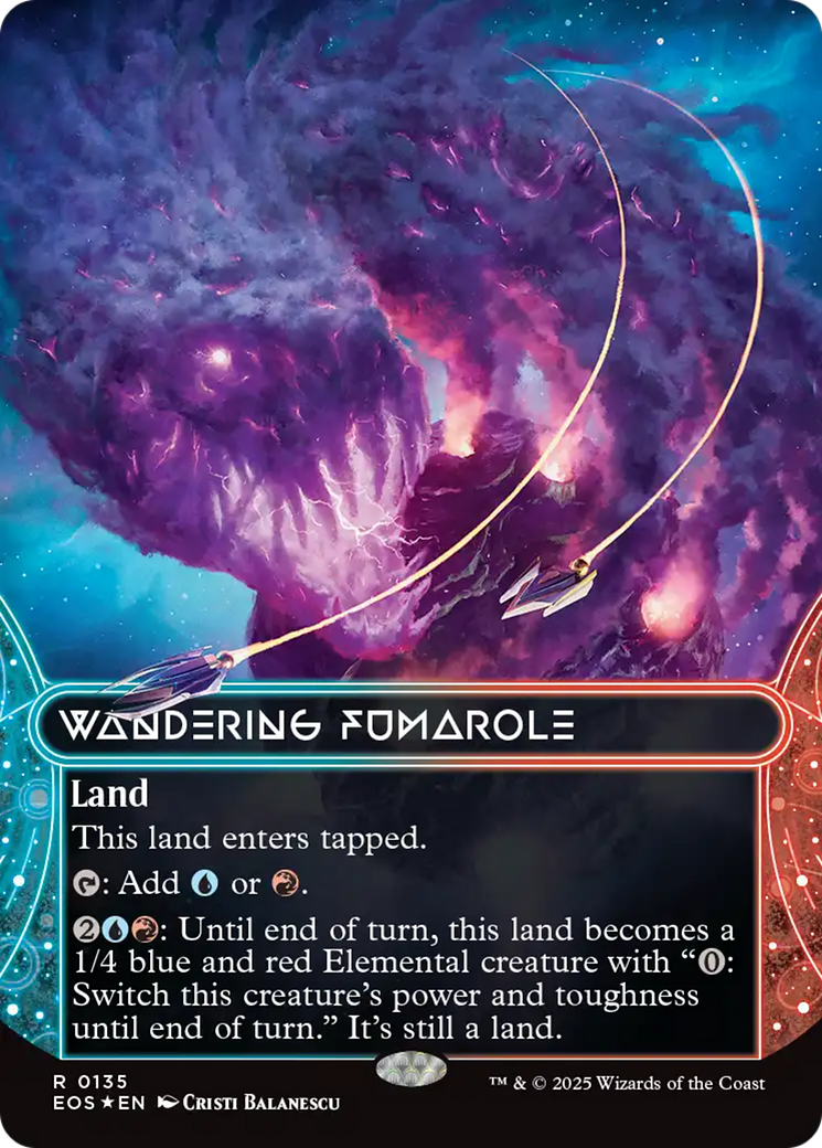 Wandering Fumarole (0135) (Borderless) (Galaxy Foil) [Edge of Eternities: Stellar Sights] | Magic Magpie