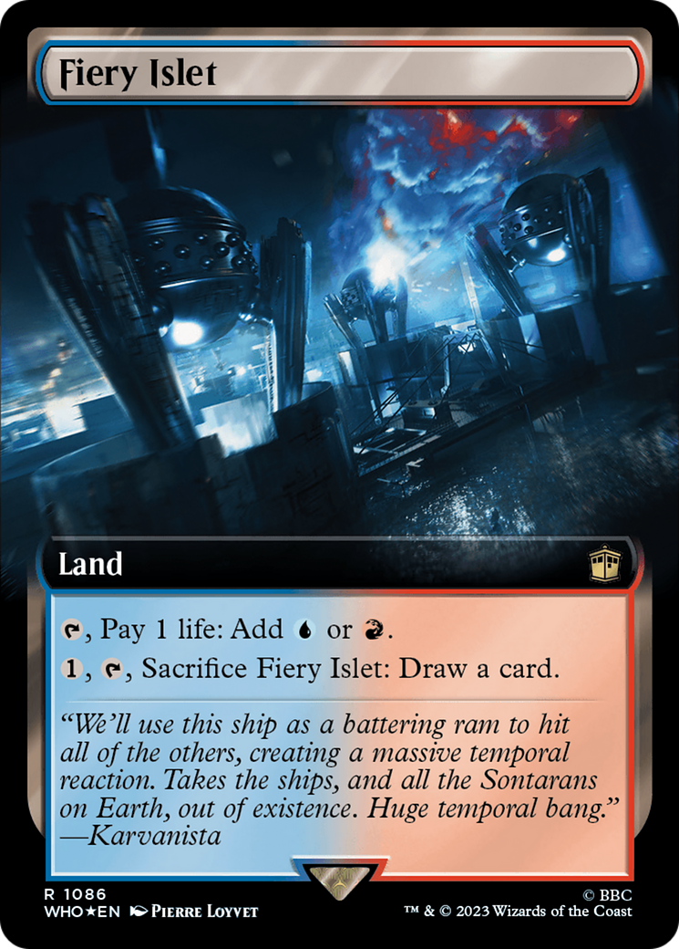 Fiery Islet (Extended Art) (Surge Foil) [Doctor Who] | Magic Magpie