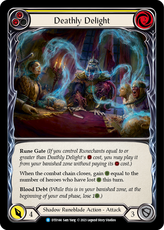 Deathly Delight (Yellow) [DTD144] (Dusk Till Dawn)  Rainbow Foil | Magic Magpie