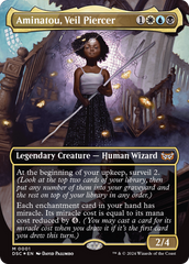 Aminatou, Veil Piercer (Borderless) [Duskmourn: House of Horror Commander] | Magic Magpie