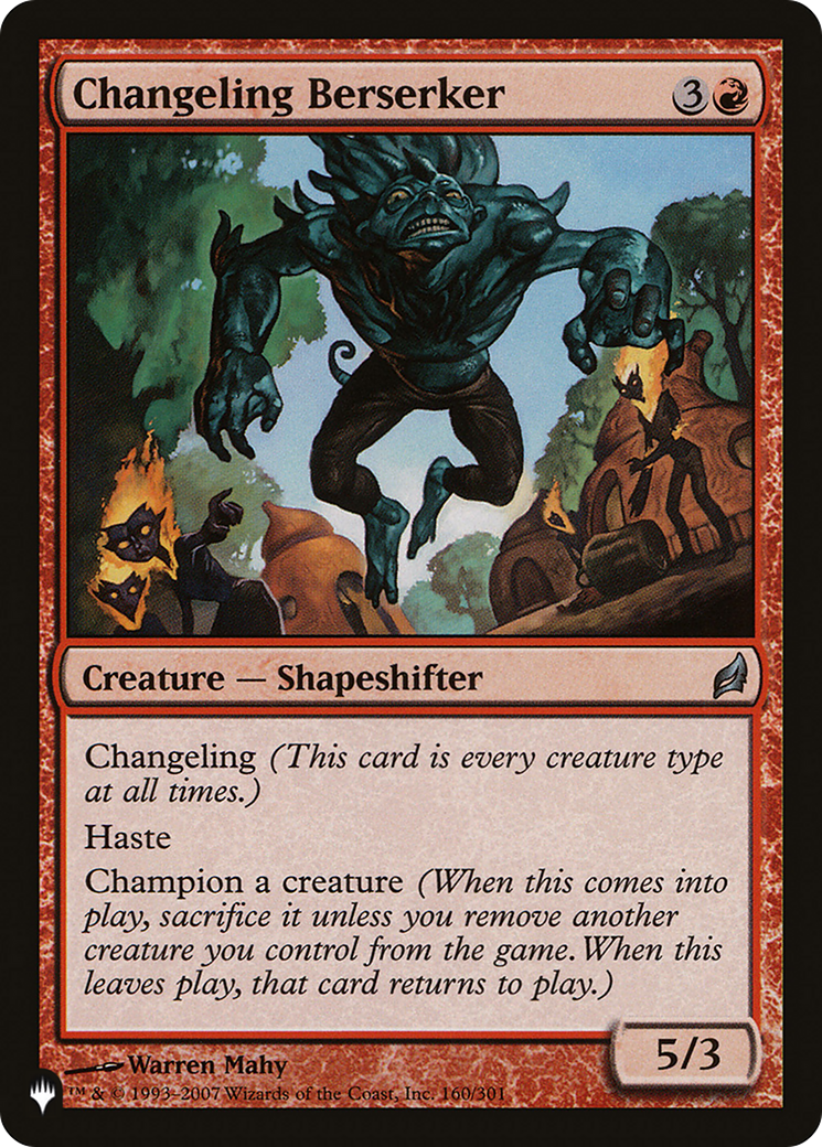 Changeling Berserker [The List Reprints] | Magic Magpie