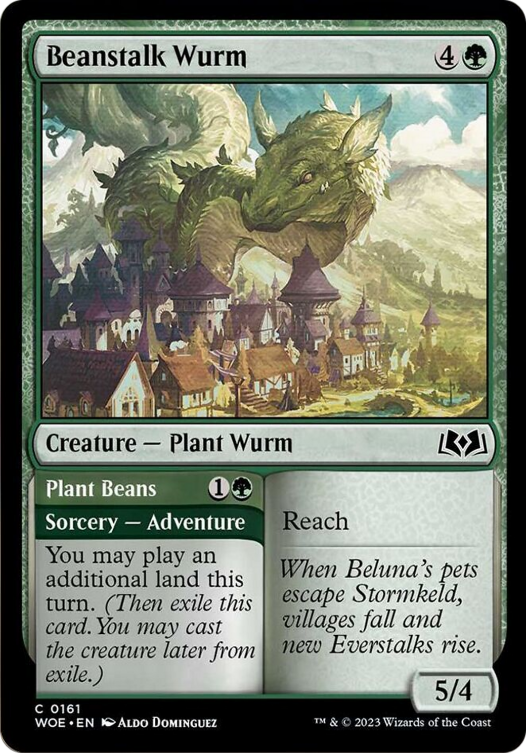 Beanstalk Wurm // Plant Beans [Wilds of Eldraine] | Magic Magpie