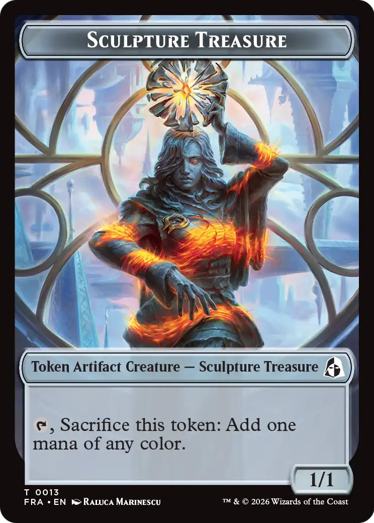 Sculpture Treasure // Beast Double-Sided Token [Reality Fracture Tokens] | Magic Magpie