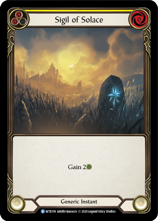 Sigil of Solace (Yellow) [U-WTR174] (Welcome to Rathe Unlimited)  Unlimited Rainbow Foil | Magic Magpie