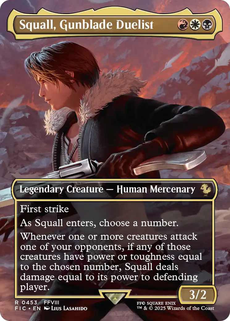 Squall, Gunblade Duelist (Borderless) [FINAL FANTASY Commander] | Magic Magpie