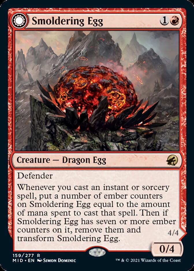 Smoldering Egg // Ashmouth Dragon [Innistrad: Midnight Hunt] | Magic Magpie