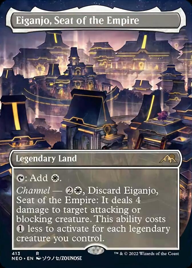 Eiganjo, Seat of the Empire (Borderless Alternate Art) [Kamigawa: Neon Dynasty] | Magic Magpie