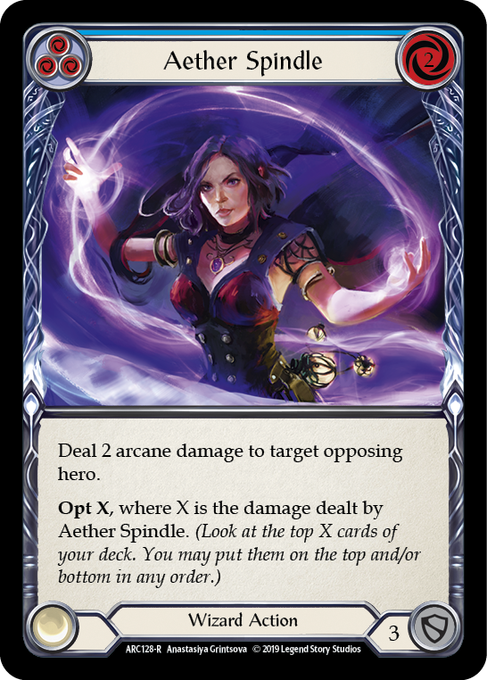 Aether Spindle (Blue) [ARC128-R] (Arcane Rising)  1st Edition Normal | Magic Magpie