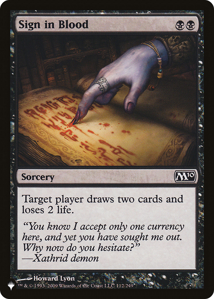 Sign in Blood (M10) [The List Reprints] | Magic Magpie