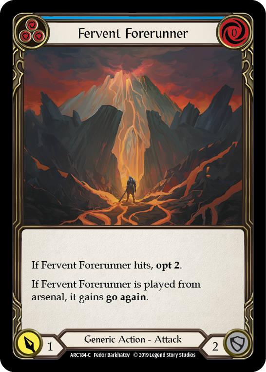 Fervent Forerunner (Blue) [ARC184-C] (Arcane Rising)  1st Edition Rainbow Foil | Magic Magpie