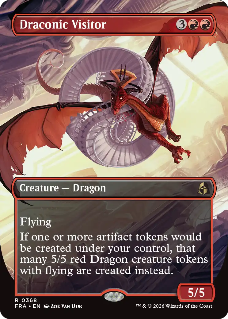 Draconic Visitor (Borderless) [Reality Fracture] | Magic Magpie