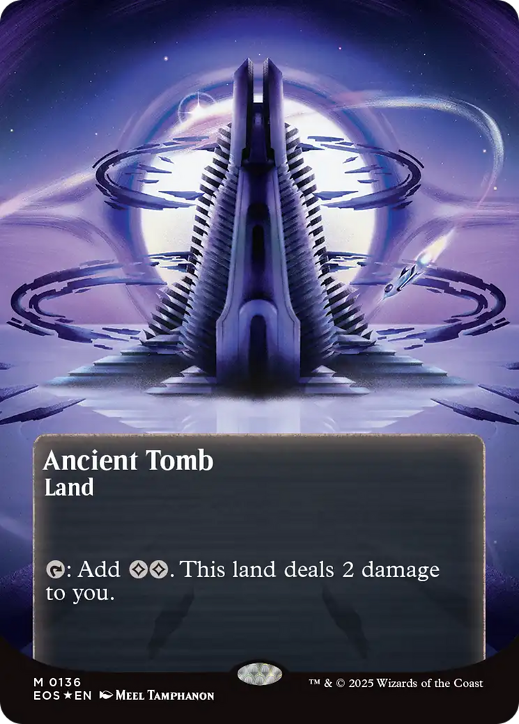 Ancient Tomb (0136) (Borderless) (Galaxy Foil) [Edge of Eternities: Stellar Sights] | Magic Magpie