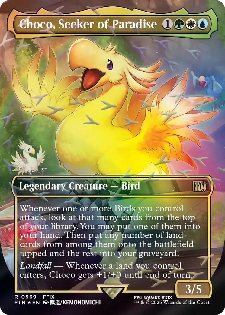 Choco, Seeker of Paradise (Borderless) (Chocobo Track Foil) [FINAL FANTASY] | Magic Magpie